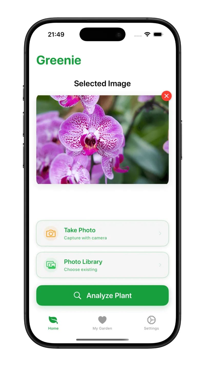Greenie app: Smart Camera — AI-guided photo capture for best results