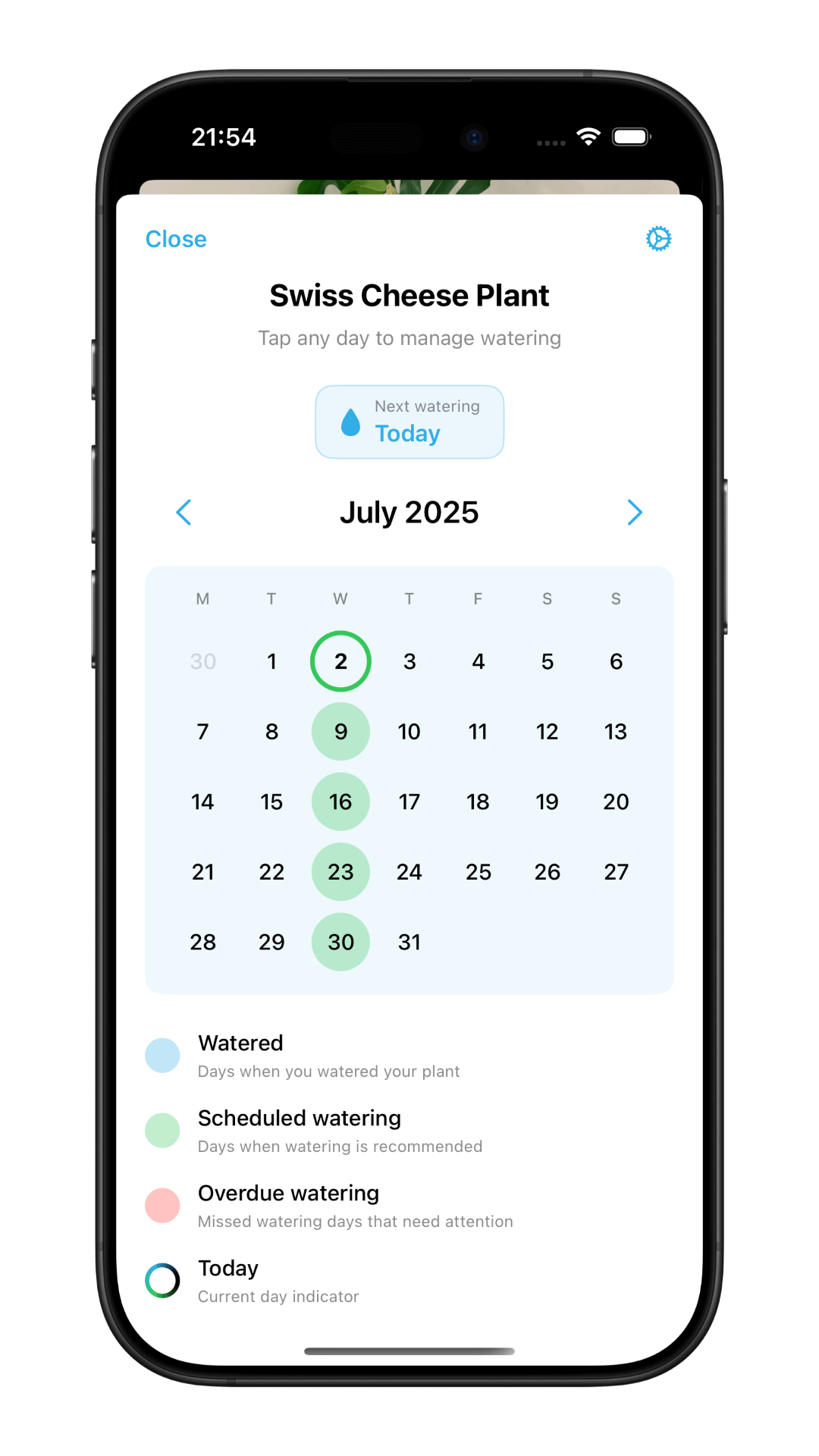 Greenie Smart Watering Schedule