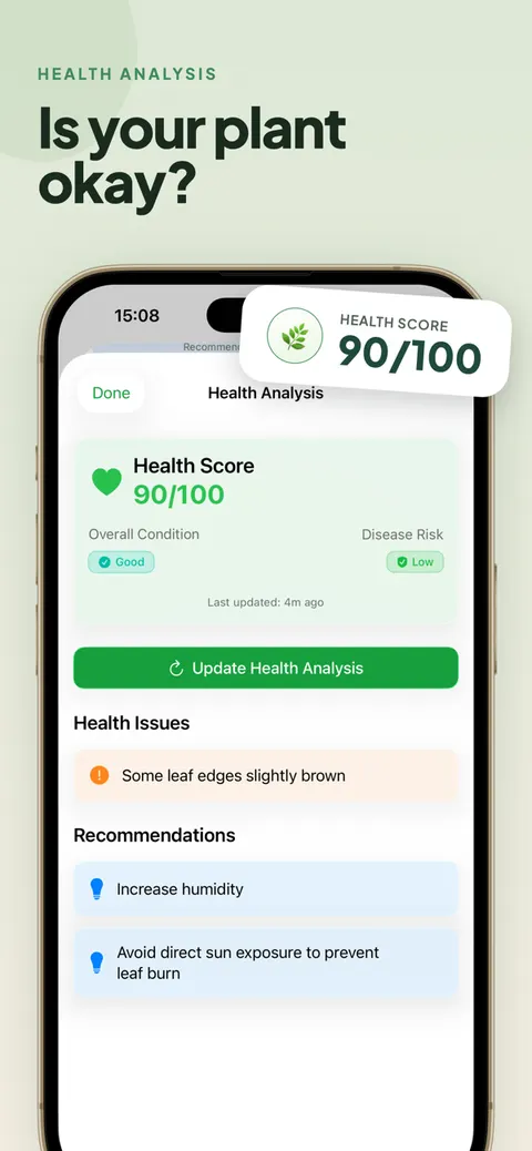 Is your plant OK? Health analysis with a score out of 100